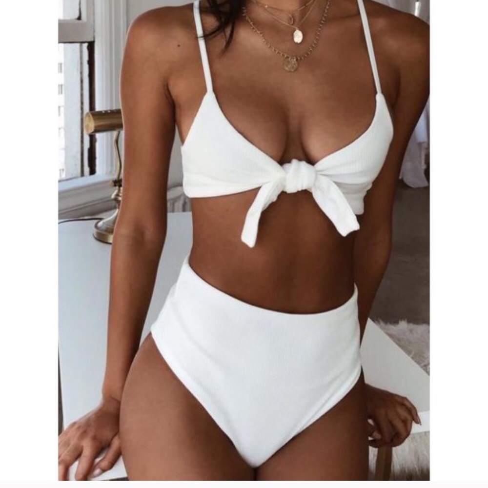 White two piece bikini